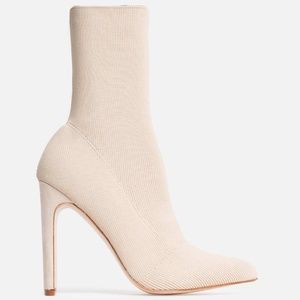 Beige Sock Boots